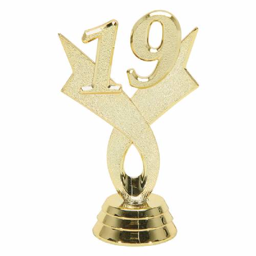 3" Gold "19" Year Date Trophy Trim Piece