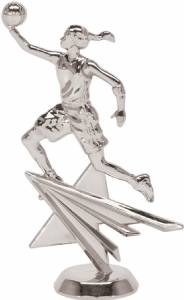6 1/4" Basketball Female Star Series Silver Trophy Figure
