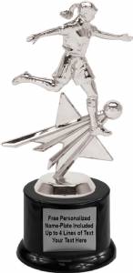 8" Soccer Female Star Series Trophy Kit with Pedestal Base