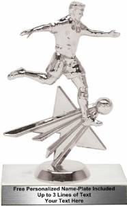 6 3/4" Silver Soccer Male Star Series Trophy Kit