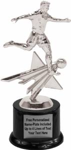 8" Silver Soccer Male Star Series Trophy Kit with Pedestal Base