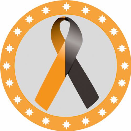 2" Black Orange Awareness Ribbon Trophy Insert