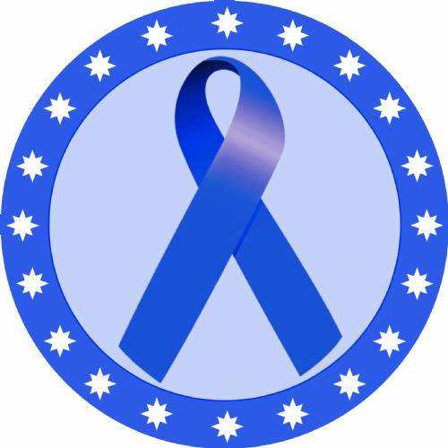 2" Dark Blue Awareness Ribbon Trophy Insert