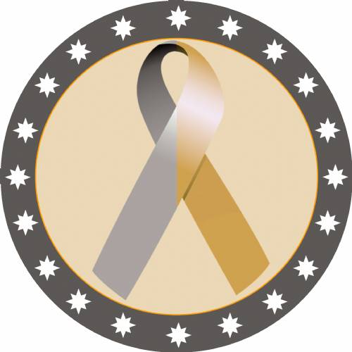 2" Gold Silver Awareness Ribbon Trophy Insert