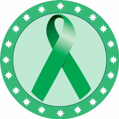 2" Green Awareness Ribbon Trophy Insert