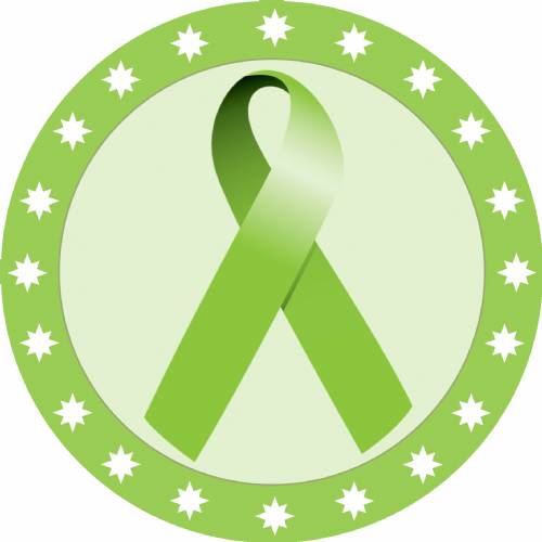 2" Lime Green Awareness Ribbon Trophy Insert