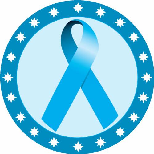 2" Light Blue Awareness Ribbon Trophy Insert