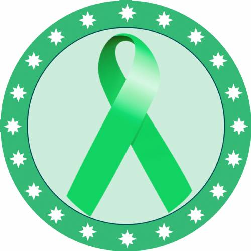 2" Light Green Awareness Ribbon Trophy Insert