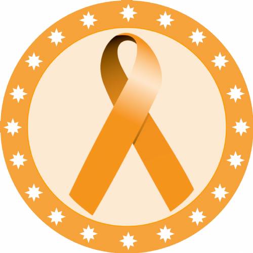 2" Orange Awareness Ribbon Trophy Insert