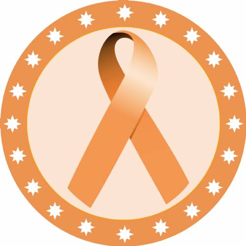 2" Peach Awareness Ribbon Trophy Insert