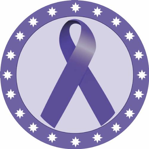 2" Purple Awareness Ribbon Trophy Insert