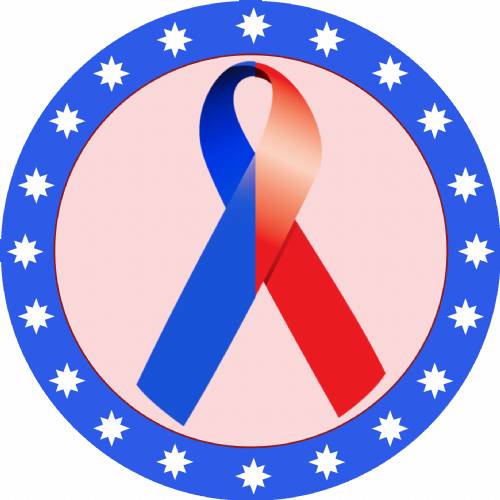 2" Red Blue Awareness Ribbon Trophy Insert