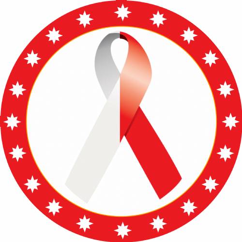 2" Red White Awareness Ribbon Trophy Insert