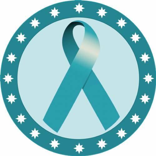 2" Teal Awareness Ribbon Trophy Insert