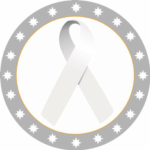 2" White Awareness Ribbon Trophy Insert