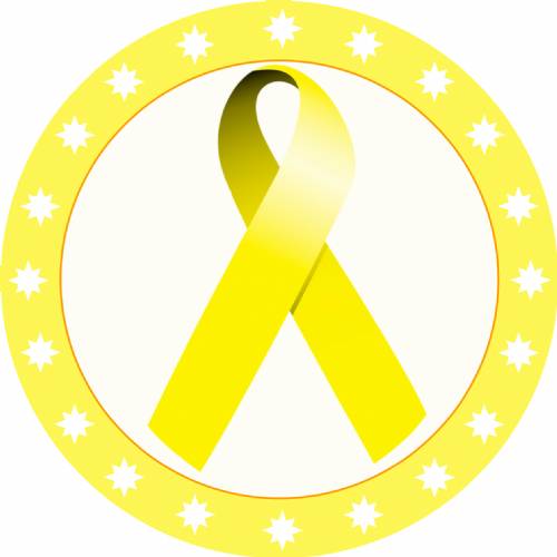 2" Yellow Awareness Ribbon Trophy Insert