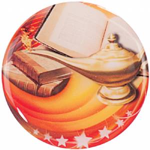 2" Lamp of Knowledge Epoxy Dome Trophy Insert