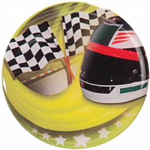 2" Checkered Race Flag Epoxy Dome Trophy Insert