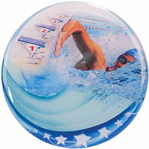 2" Swimming Epoxy Dome Trophy Insert