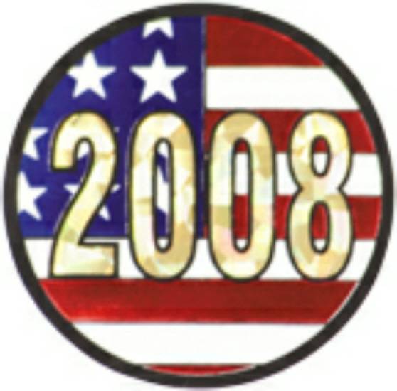 2" US Flag 2008 Holographic Mylar Trophy Insert