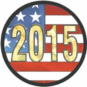 2" US Flag 2015 Holographic Mylar Trophy Insert