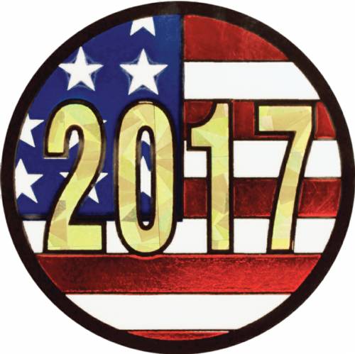 2" US Flag 2017 Holographic Mylar Trophy Insert