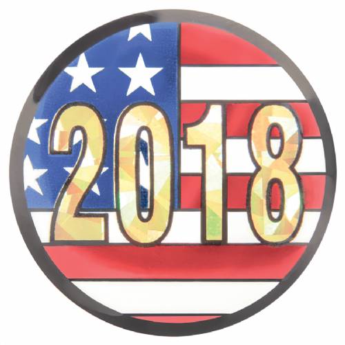 2" US Flag 2018 Holographic Mylar Trophy Insert