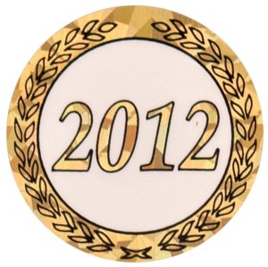 2" Hologram 2012 Year Mylar Trophy Insert