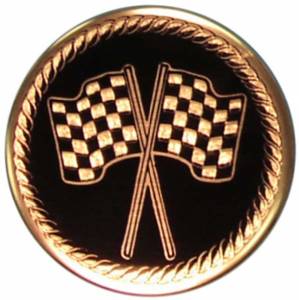 2" Checkered Race Flag Metal Trophy Insert - Made in USA