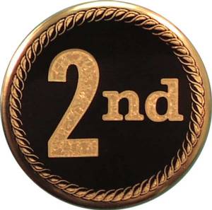 2" 2nd Place Metal Trophy Insert - Made in USA