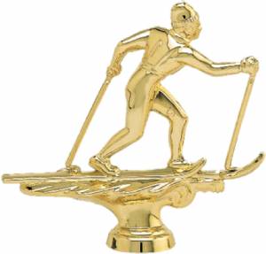 3" Cross Country Skier Gold Trophy Figure