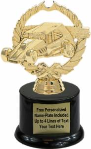 6" Dirt Track Racing Trophy Kit with Pedestal Base