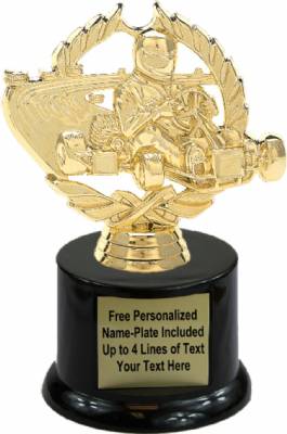 6" Wreath Go-Kart Trophy Kit with Pedestal Base