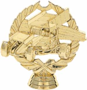 4" Wreath Sprintcar Gold Trophy Figure