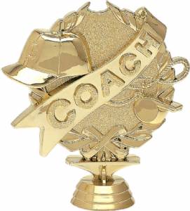 4 1/2" Wreath Series Coach Gold Trophy Figure