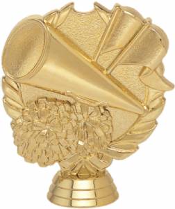 4" Wreath Series Cheerleader Trophy Figure Gold