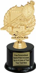 6 1/2" Wreath Series Swimming Trophy Kit with Pedestal Base