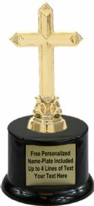 5" Cross Trophy Kit with Pedestal Base / Trim Gold