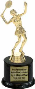 6 1/4" Tennis Female Trophy Kit with Pedestal Base