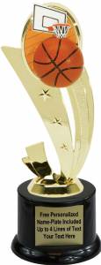 8 1/2" Sport Scene Basketball Trophy Kit with Pedestal Base