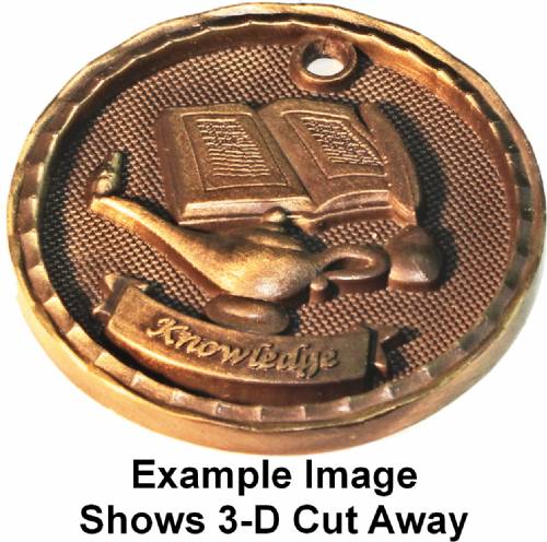 2" Baseball 3-D Award Medal #5