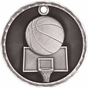 2" Basketball 3-D Award Medal #3