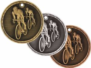 2" Bicycling 3-D Award Medal