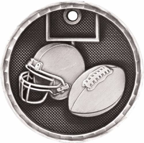 2" Football 3-D Award Medal #3