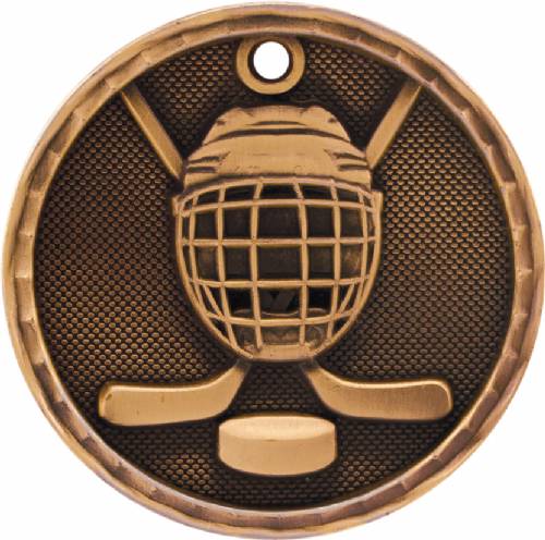2" Hockey 3-D Award Medal #4