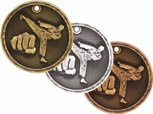 2" Martial Arts 3-D Award Medal