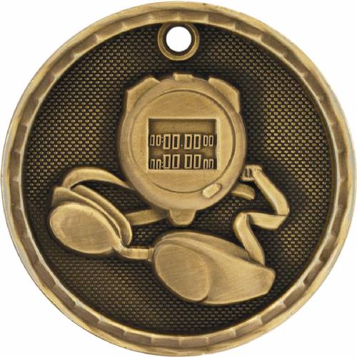 2" Swimming 3-D Award Medal #2