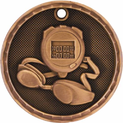 2" Swimming 3-D Award Medal #4