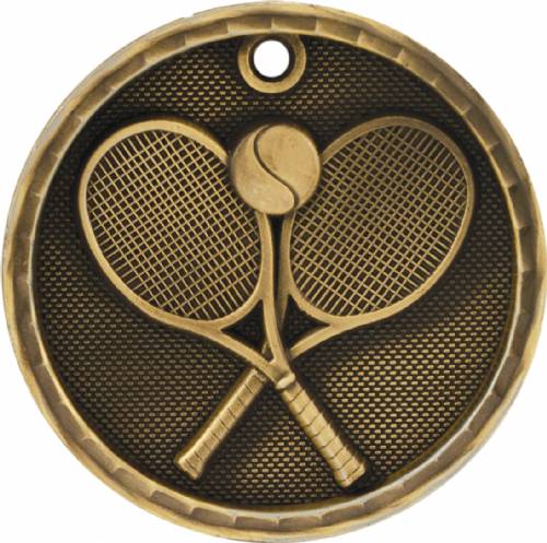 2" Tennis 3-D Award Medal #2