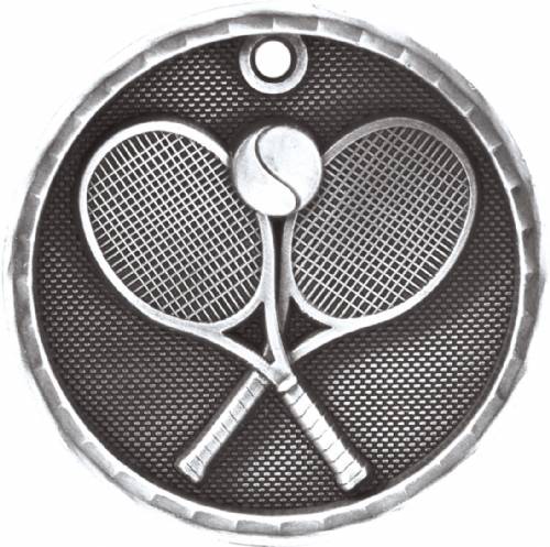 2" Tennis 3-D Award Medal #3